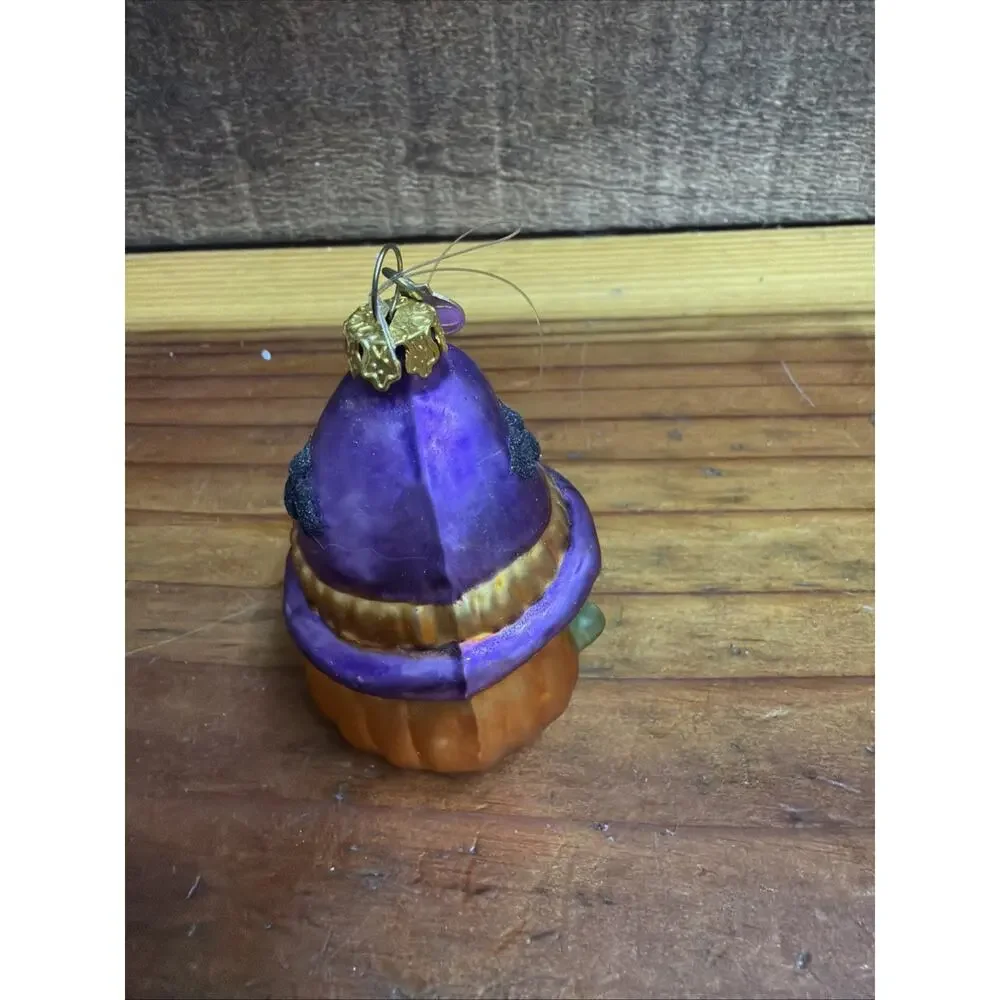 HALLOWEEN ornament pumpkin witch blown glass VINTAGE Dept 56